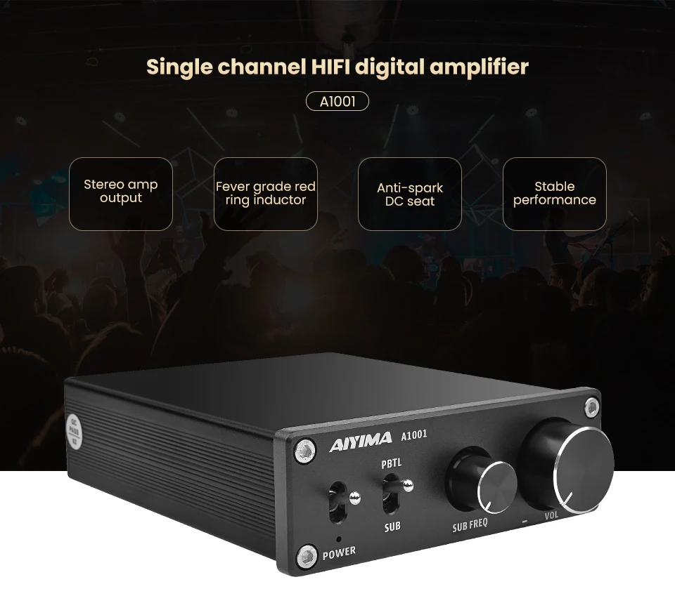 AIYIMA TPA3116D2 сабвуферный усилитель класса D HiFi моно цифровой усилитель высокой мощности аудио усилитель 100 Вт домашний кинотеатр DC12-24V