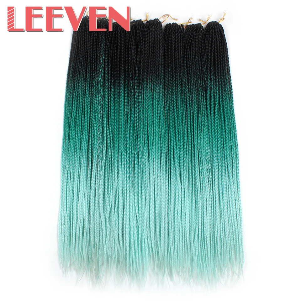 Leeven 24 дюйма, 24 пряди, Омбре свисающие косы, косы с крючком, накладные волосы, синтетические плетёные волосы, розовые, голубые, коричневые цвета