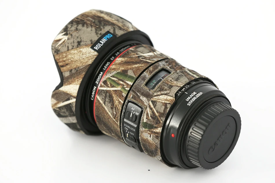 Линзы rolanpro камуфляж пальто дождевик для Canon EF 24-105 мм f4 L IS II USM объектив защитный рукав пистолеты защитный чехол