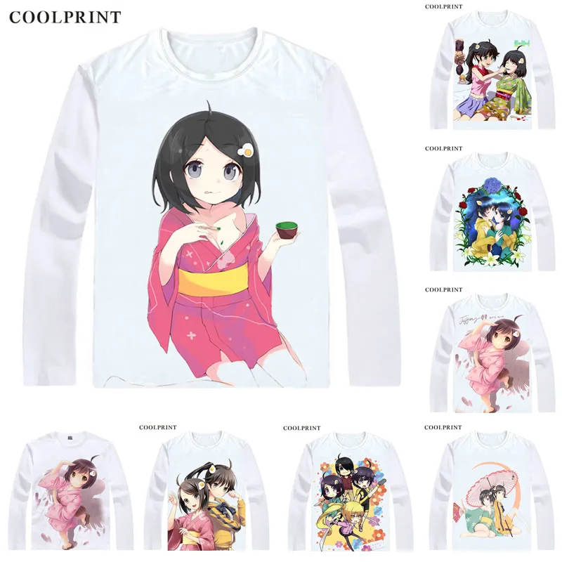 Футболки Monogatari футболки с длинным рукавом разных стилей косплей рубашка Araragi Tsukihi