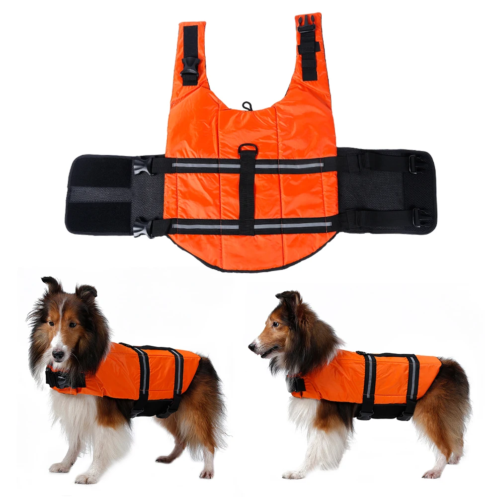 Pet Dog Life Jacket Swimming Coat Reflective Adjustable in Orange OS576-OS579 | Дом и сад