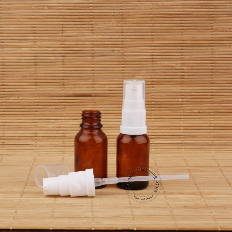 10 шт./лот акция 15 мл Янтарное стекло эфирное масло Bottle1/2 OZ насос для лосьона мини