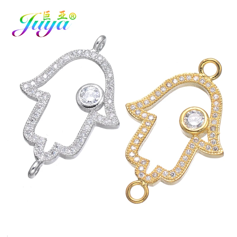 Juya DIY аксессуары для ювелирных изделий, принадлежности для рук Хамса, сглаза, очаровательные соединители для женщин и мужчин, классический турецкий материал для изготовления ювелирных изделий