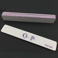 50pcs professional nail files 100180 buffer double side gray color curve banana nail art care tools high quality free shipping