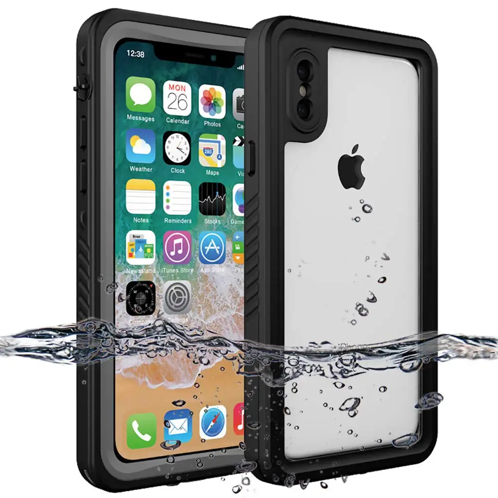 

For iPhone Xs Max Waterproof CasePremium MetaI Made IP68 Full-Body Protect Rugged Case with Built-in Screen Protector Underwater