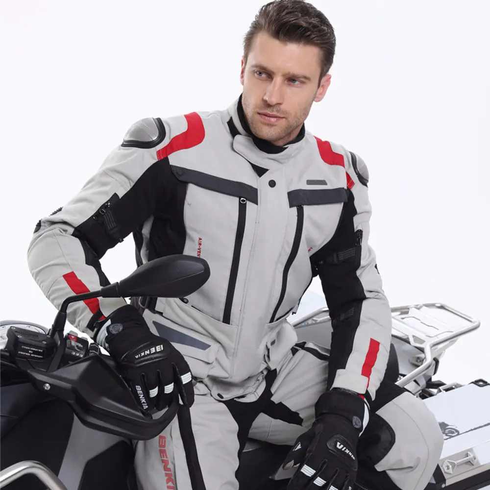 

BENKIA Motorcycle Jacket Men Motocross Off-Road Waterproof Motorcycle Rally Clothing Heating Lining Campera Protective Gear