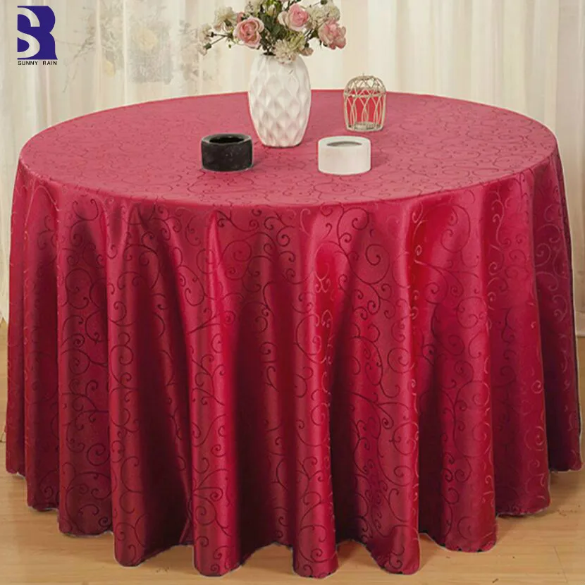 

SunnyRain 1-Piece Jacquard Party Table Cloth Rectangle Christmas Tablecloth Round White Tablecloths 320cm