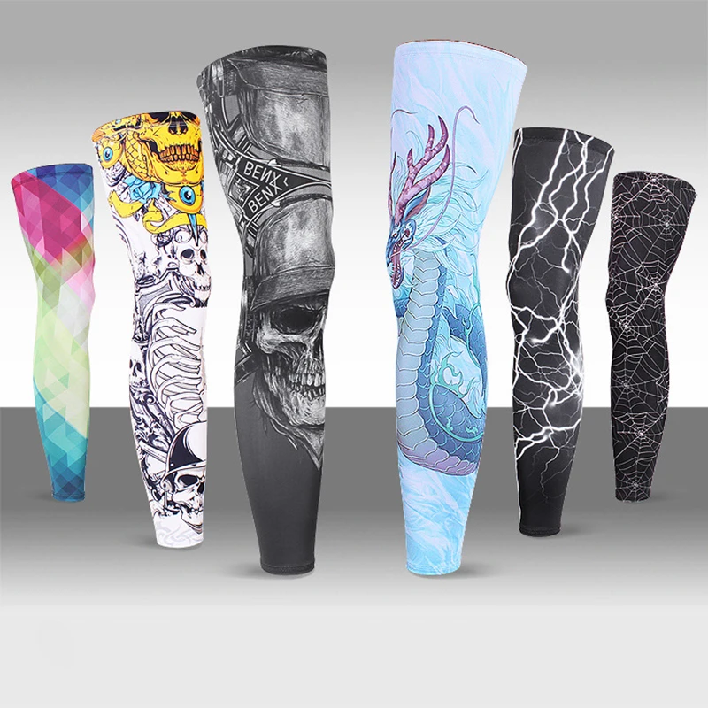 Спорт на открытом воздухе Компрессионные Рукава Ноги анти УФ Велоспорт бег