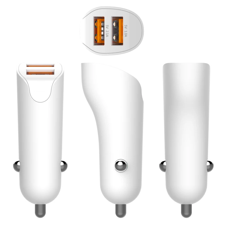 HANSENLIN автомобильное зарядное устройство 2 USB порта 2.1A с умным IC и чистым ПК