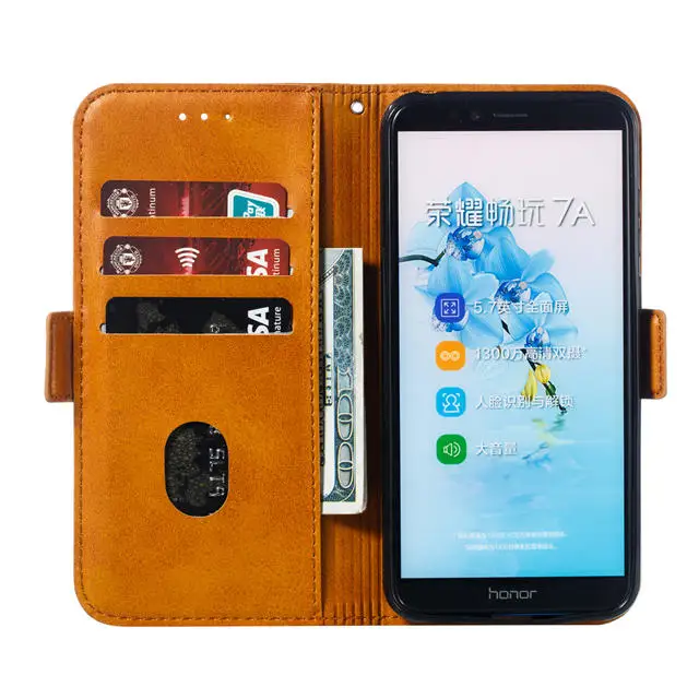 DUA-L22 fone Капа для honor 7a Магнитный чехол-книжка для huawei honor 7A Pro AUM-L29 Роскошные из искусственной кожи кошелек чехол с флип-стойкой