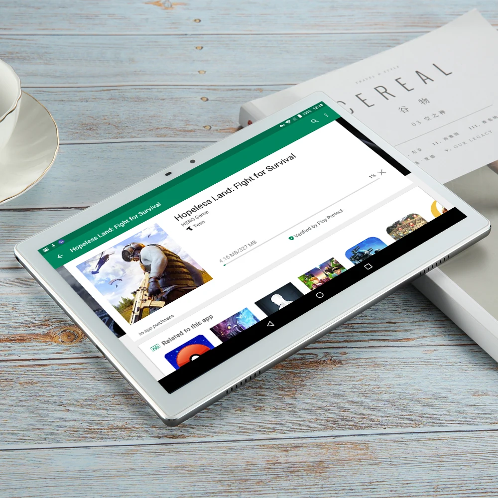 Стеклянный экран планшет на Android 10 1 дюйма 7.1.1 ядер 6 ГБ ОЗУ 256 Гб ПЗУ 3G 4G LTE 1920 1200 IPS 5MP