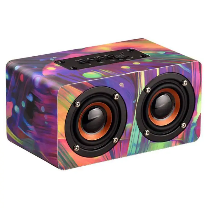 Purple D50 цветов Деревянный беспроводной Bluetooth динамик Fm радио Поддержка Tf карты вызова Голосовые подсказки Функция - Цвет: Purple