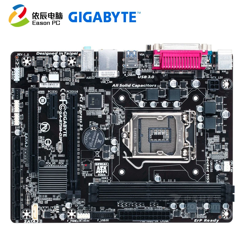 Настольная Материнская плата GIGABYTE GA-B75M-D2P LGA1155 i3 i5 i7 DDR3 USB3.0 Micro-ATX | Компьютеры и офис