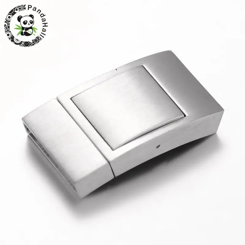 

5 Sets Matte 304 Stainless Steel Rectangle Magnetic Clasps for Jewelry Making DIY Accessories Findings 36x20x7mm Hole: 4x18mm
