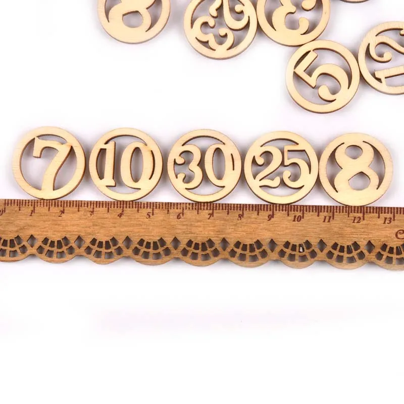 Набор круглых деревянных ломтиков для украшения скрапбукинга ручной работы 50 шт.