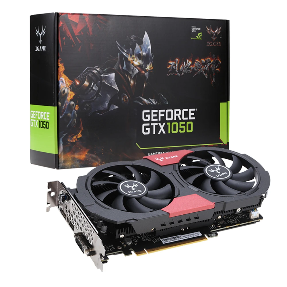Цветная видеокарта NVIDIA GeForce iGame GTX1050 Графика карты графический процессор 2 Гб GDDR5 128bit игровая компьютерная шина PCI-E X16 видеокарта GTX1050 2 GB DVI+ HDMI+ DP