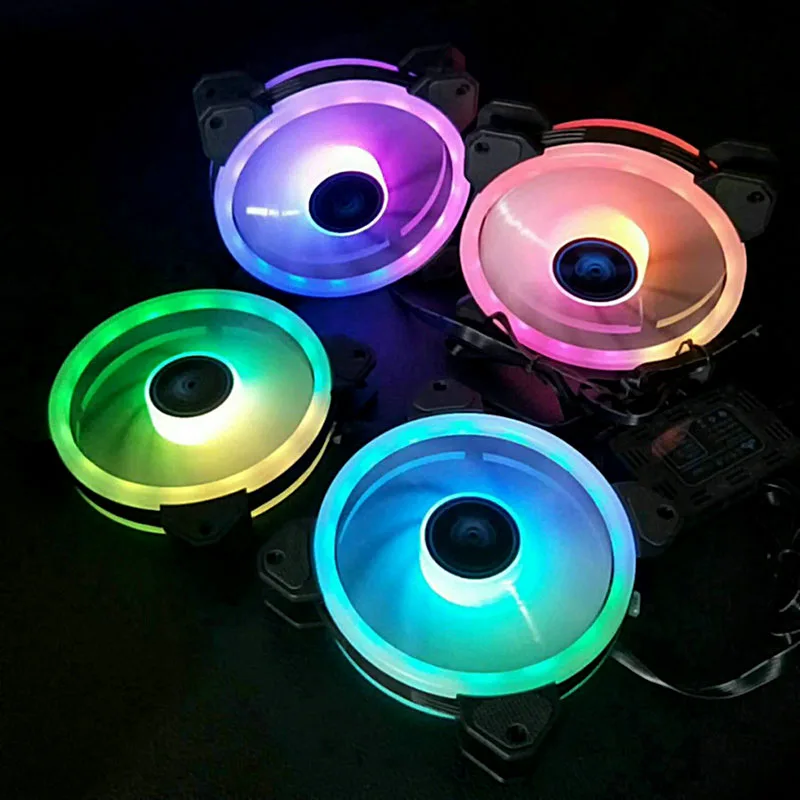 120 мм тихий двойной аура RGB вентилятор охлаждения для ПК компьютера Ноутбук