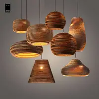 Paper Pendant Light Fixture Modern Vintage Industrial Retro Antique Hanging Lamp Cord Luminaria Design for Dining Table Room