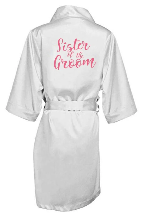 As the photo show sexy pink robe bride kimono satin robe women Bathrobe wedding robe sister mother of the bride groom bridesmaid robes - Цвет: As the photo show