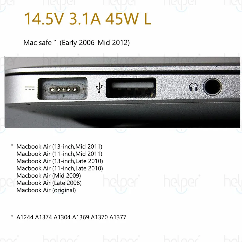 14.5V 3.1A 45W L DC Автомобильное зарядное устройство дорожный адаптер для Mac Book Pro Air Mac safe 2 кабеля 85 Вт 60 Вт 45 Вт Магнитный T L retina - Цвет: 14.5V 3.1A 45W L