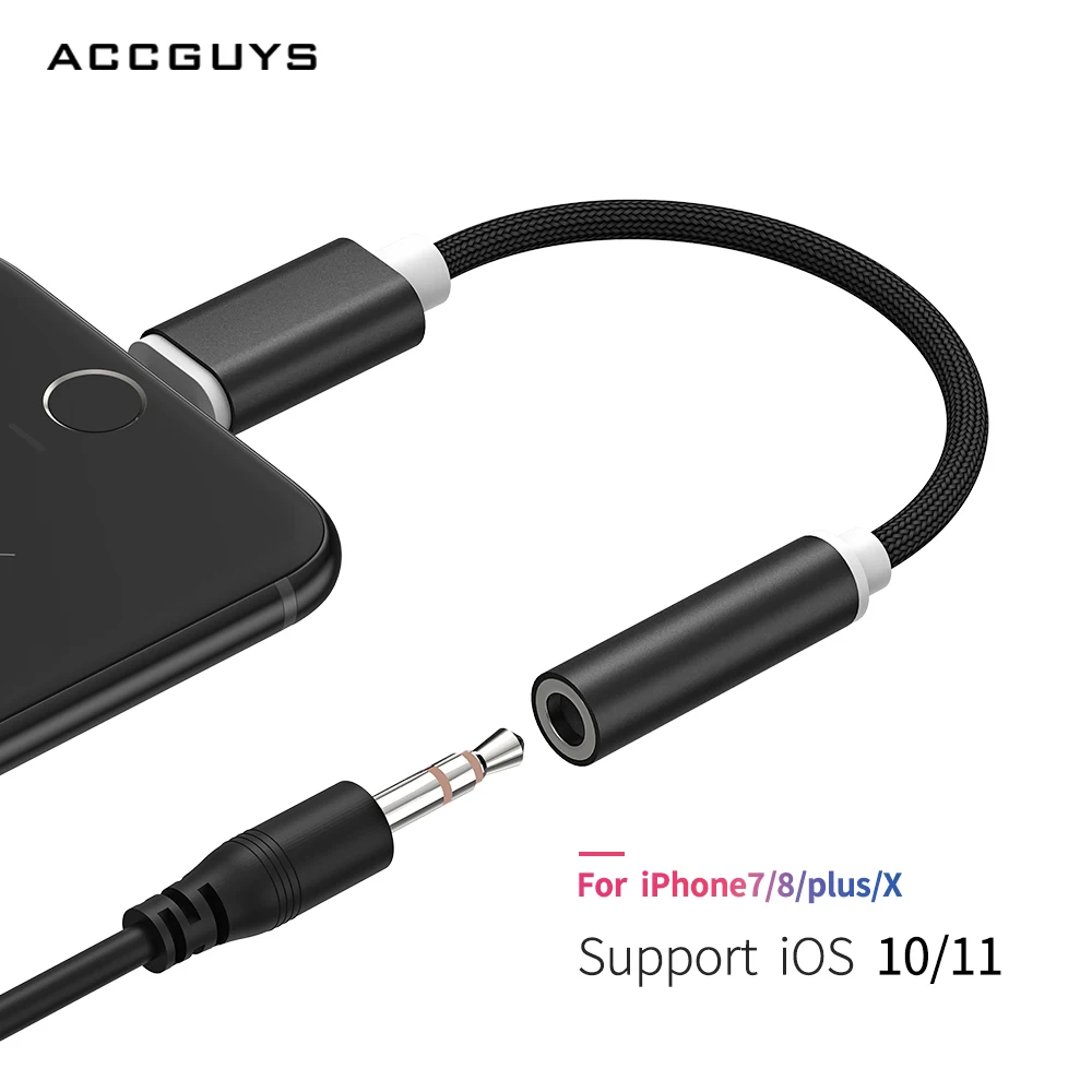 3 5 мм аудио адаптер для наушников ACCGUYS Lighting to кабель конвертера iPhone 7 plus/8 plus/iPhone