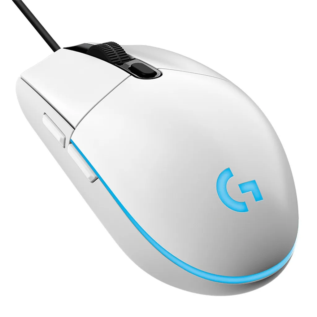 Оригинальная мышь logitech G102, геймер, USB Проводная игровая RGB мышь, 8000 dpi, программируемые портативные мыши, Souris Gamer, 19Jul09 - Цвет: Белый