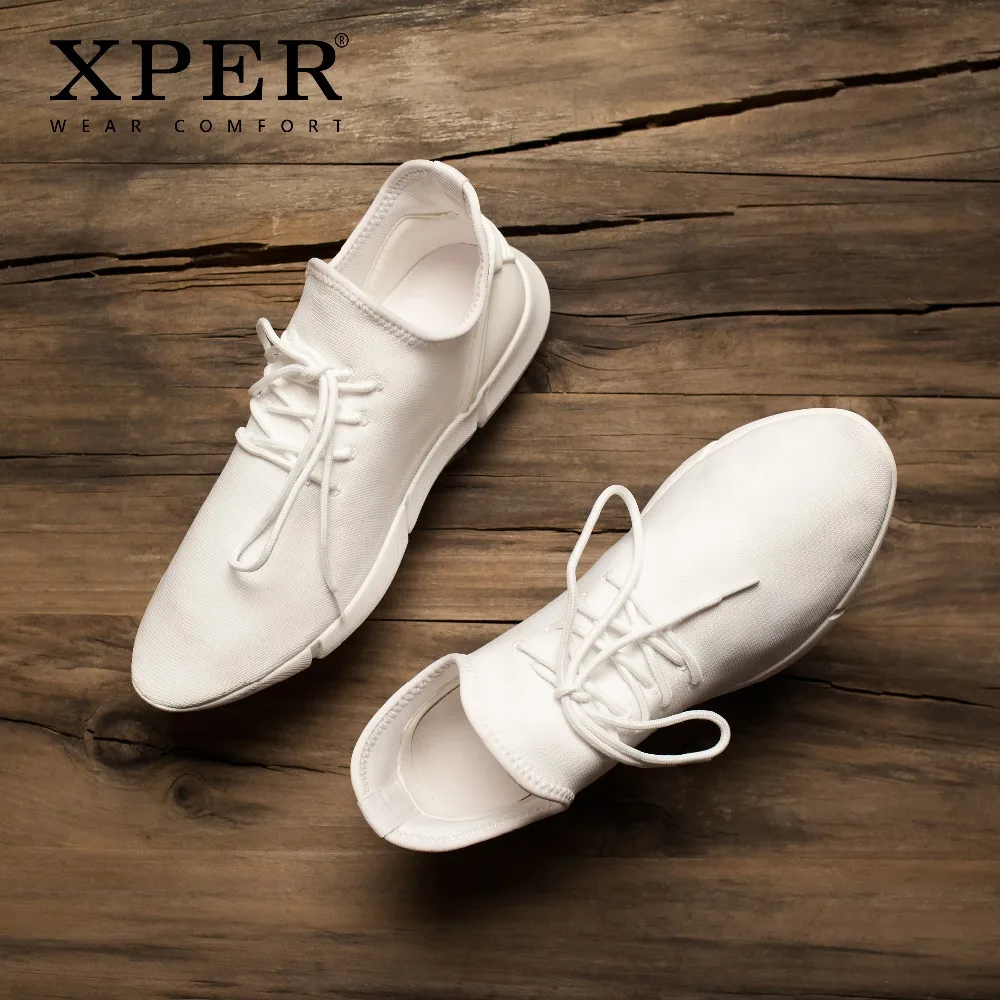 XPER Brand Sneakers Men Non-Leather Casual Shoes Fashion White Footwear Male Leisure Walking Wear Comfort #XHY51710WI | Обувь