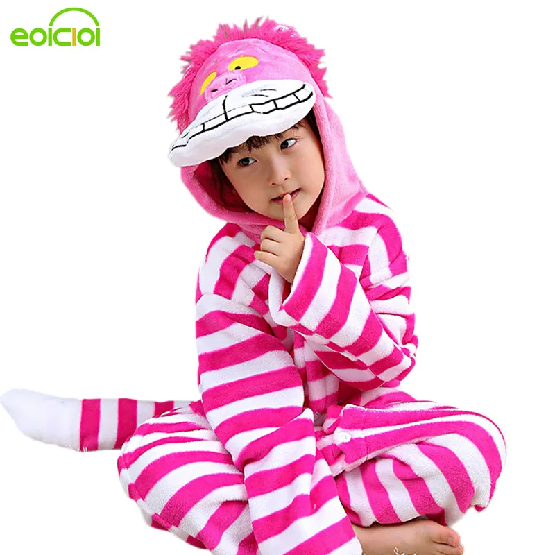 EOICIOI NEW кигуруми Животное Sweet Cat Пижама для детей Мальчики Девочки Фланелевые