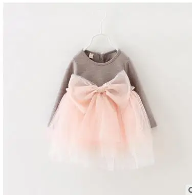 Весна 2016 платье с длинными рукавами для девочек детское Хлопковое