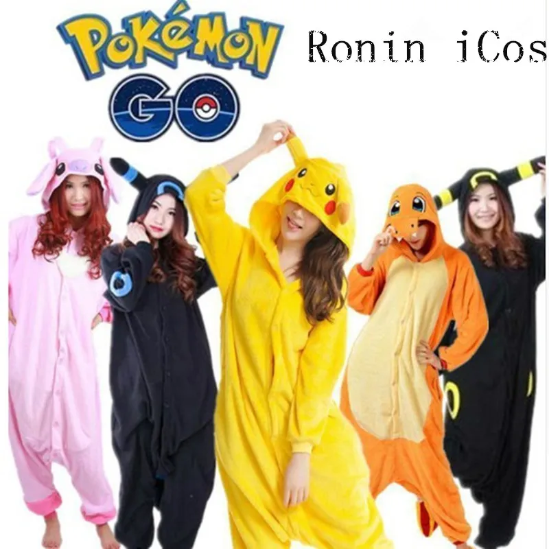 Взрослых животных Pokemon пижамы устанавливает мультфильм Косплэй на молнии