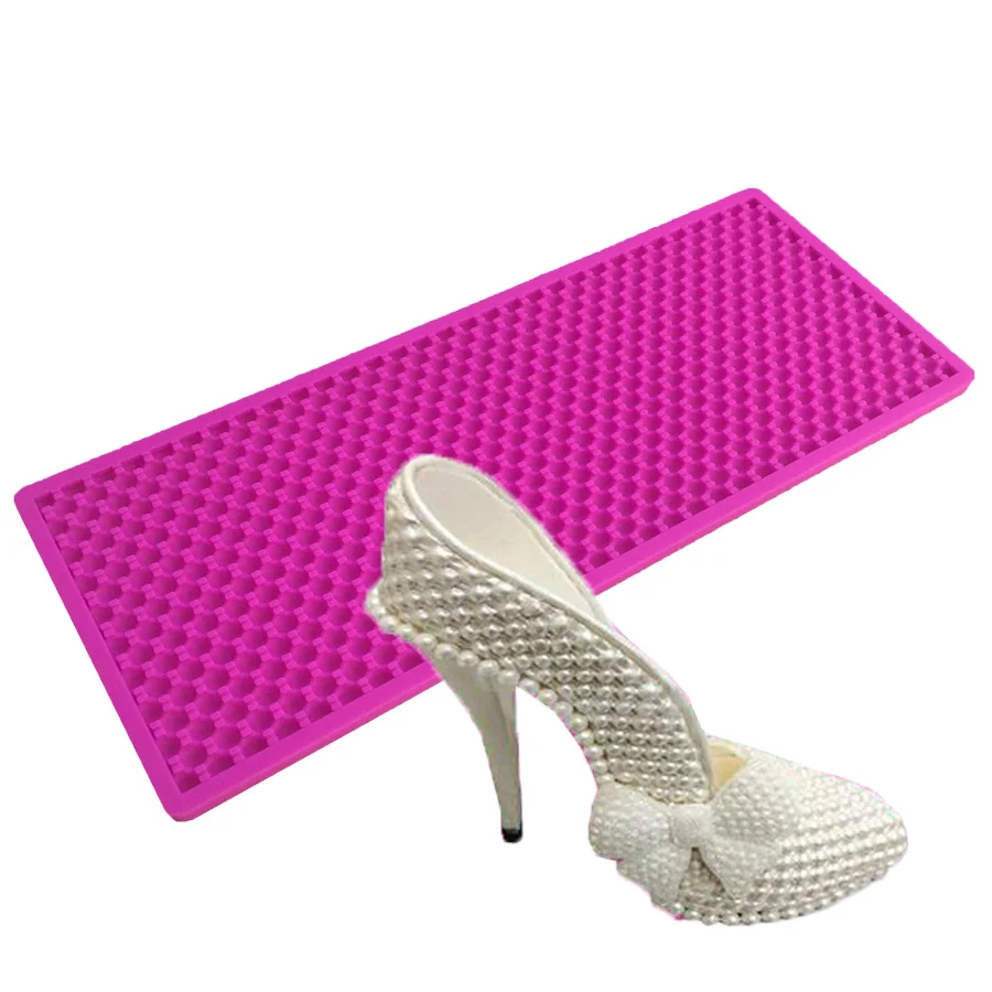 Силиконовые формы с принтом на высоком каблуке и перламутровые подушечки