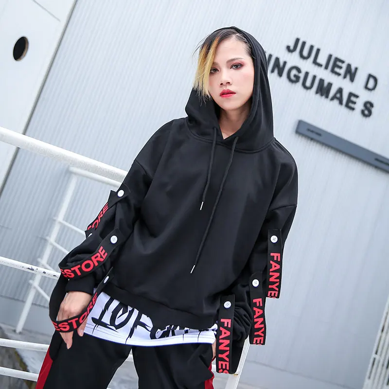Женская толстовка в стиле хип хоп Весенняя Толстовка Оверсайз с длинным рукавом