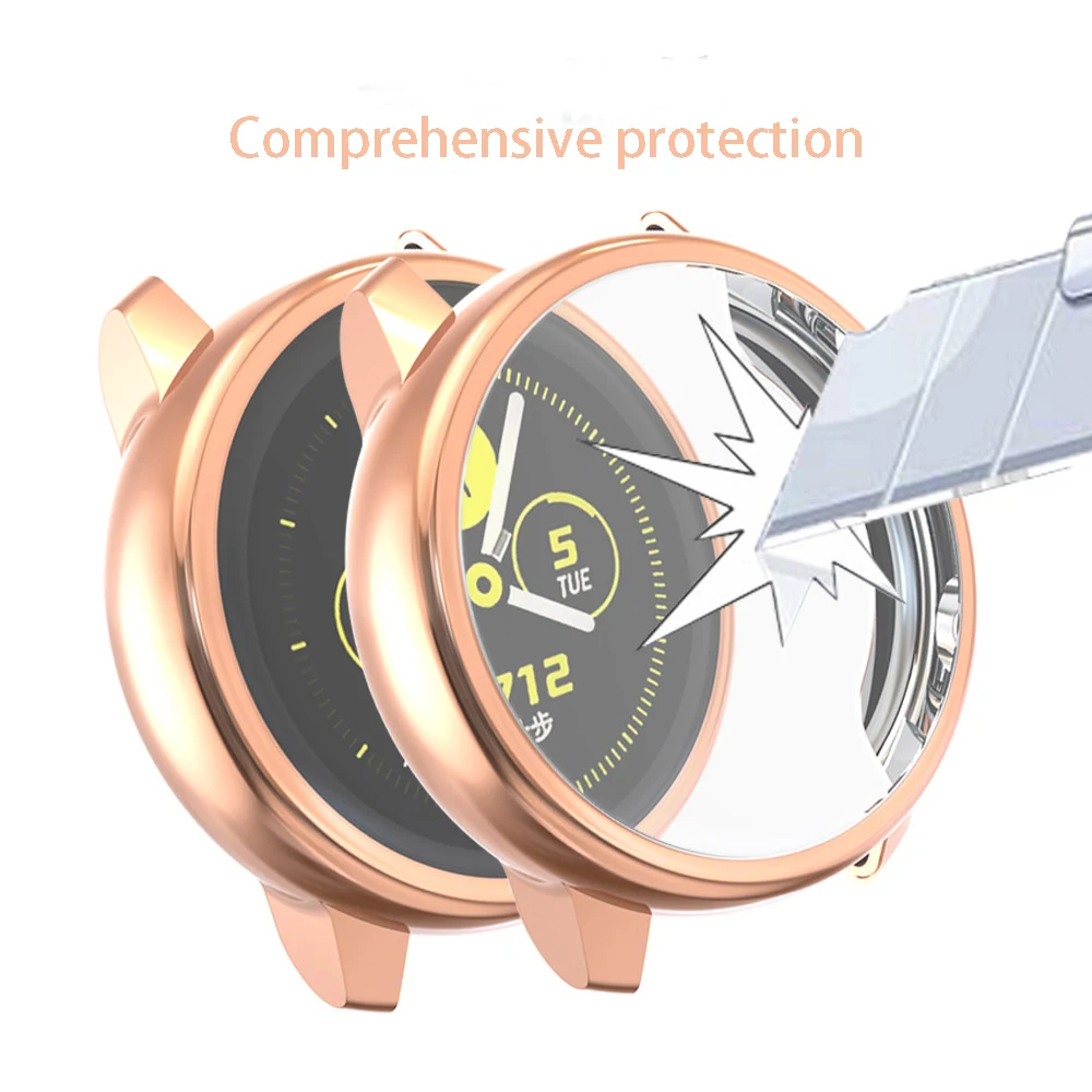 Чехол для samsung galaxy watch active, чехол, бампер, защита экрана, полное покрытие, Силиконовая защита