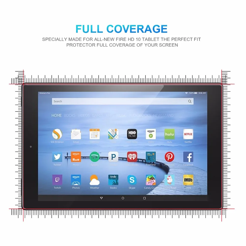 Закаленное стекло MYRIANN Защита экрана для планшета Fire HD 10 2 упаковки|tempered glass screen