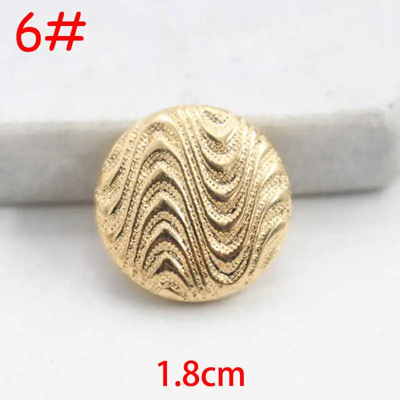 No6-1 1.8cm gold Золотые, черные и Серебристые микс Звезда Сова Цветы Узор 10 шт 18 мм-38 мм металлические пуговицы, аксессуары для одежды, рубашки, брендовые пуговицы для пальто, P57 - Цвет: No6-1 1.8cm gold