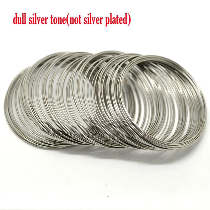 

DoreenBeads Steel Wire Memory Beading Bracelets Components Round Silver Color 6cm-6.5cm Dia, 25 Loops Hot new