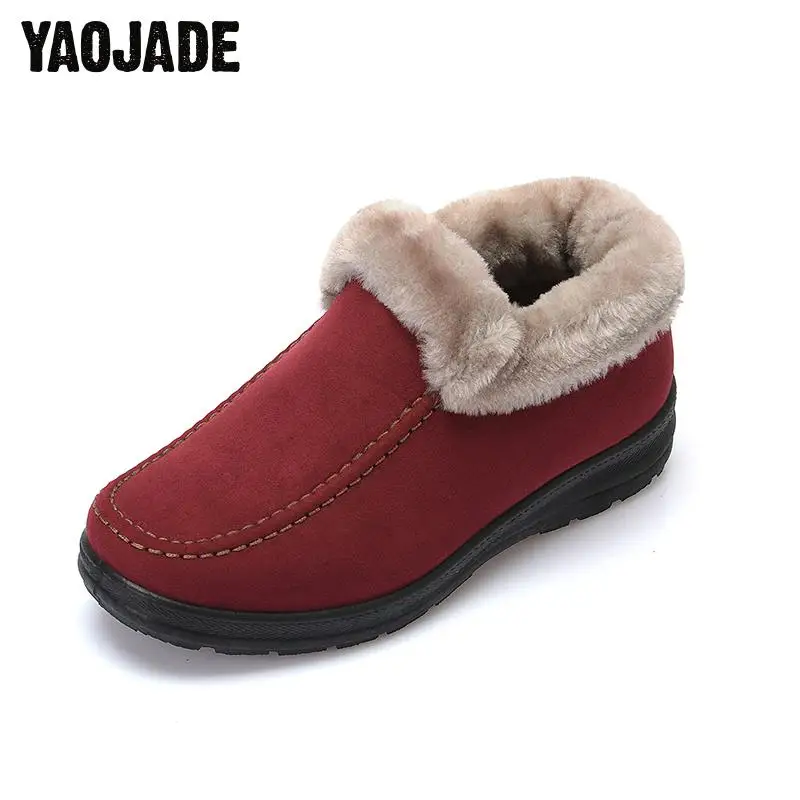 2017 Winter Warm Plush Size35-42 Women Shoes Snow Boots Fur Inside Antiskid Bottom Keep Mother Casual | Обувь