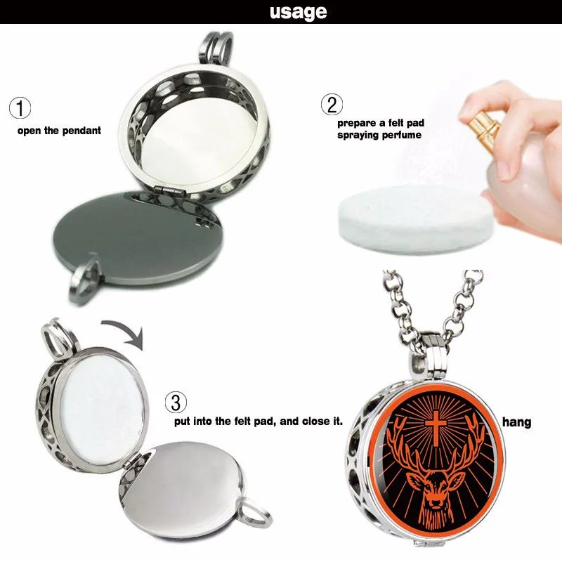 2016 модные ювелирные украшения из нержавеющей стали кулон фото эфирное масло