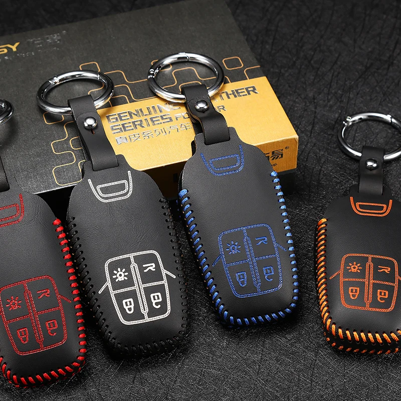 

luckesy leather key cover for Ferrari 488 2017 2018 car key case holder new hot sale key2y