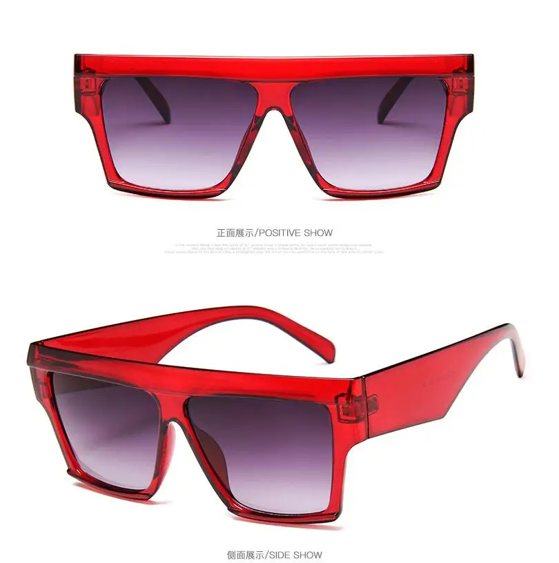 

men Oversized Sunglasses Fashion Brand Designer Women Party Club Square Sun Glasses Leopard Flat Top Sunglasses Street Style