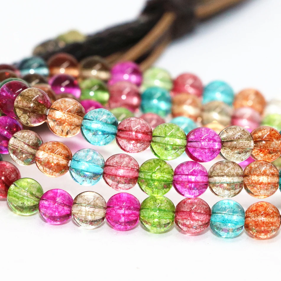 Многослойные Длинные эластичные браслеты из искусственного турмалина 6 мм |