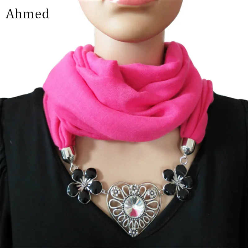 Ahmed Charm Love подвеска с черным цветком однотонный шарф ожерелье для женщин новый