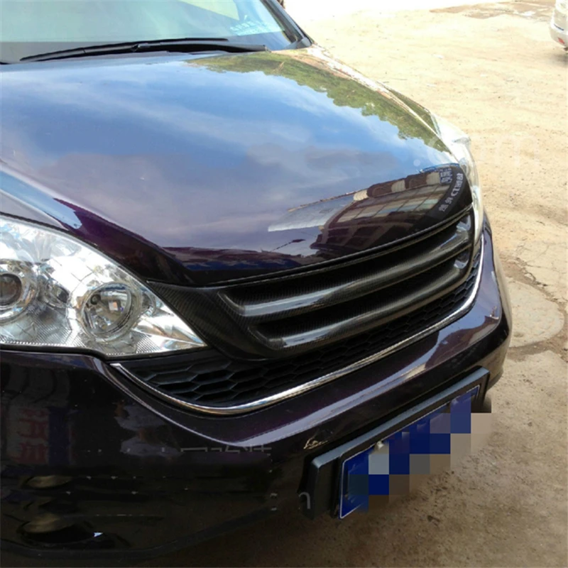 Использование для Honda CRV гоночных грилей 2010 2011 год углеродное волокно рефитт Передняя Центральная гоночная решетка крышка аксессуары без логотипа автомобиля