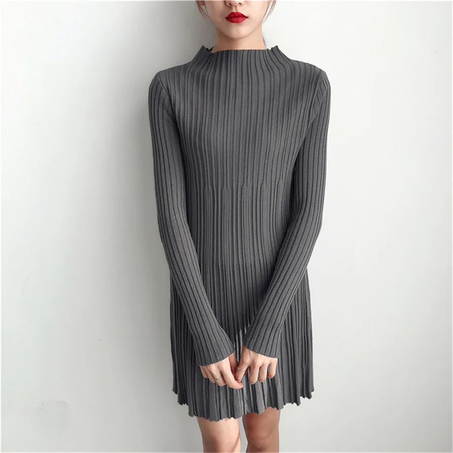 Hodisytian Fashion Women Cable Knitted Sweater Long Sleeve Solid Casual Slim Chic Jumper Tunic Turtleneck Female Sueter Mujer | Женская