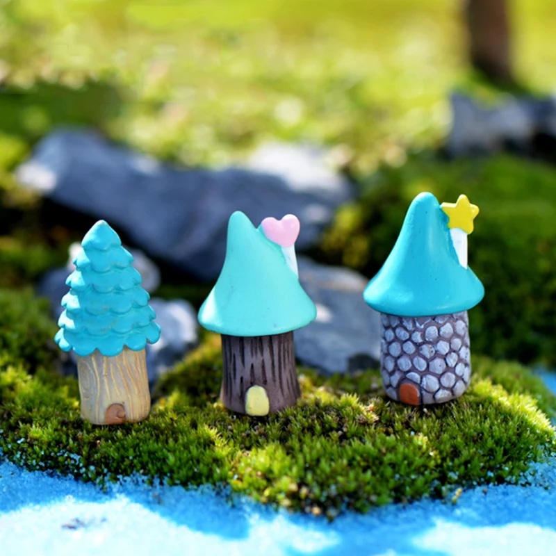 BAIUFOR миниатюрные коллекции аниамские домики деревья девушка пейзаж из мха Декор