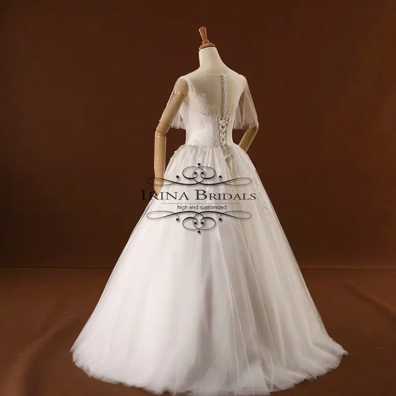 Vestido de novia talla grande свадебное платье трапециевидной формы с короткими рукавами и