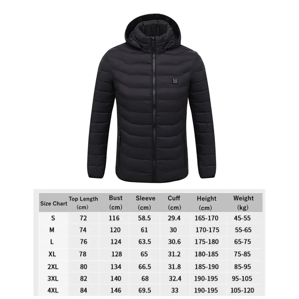 Удобная мужская Термоодежда usb обогреватель пальто с подогревом куртка теплая