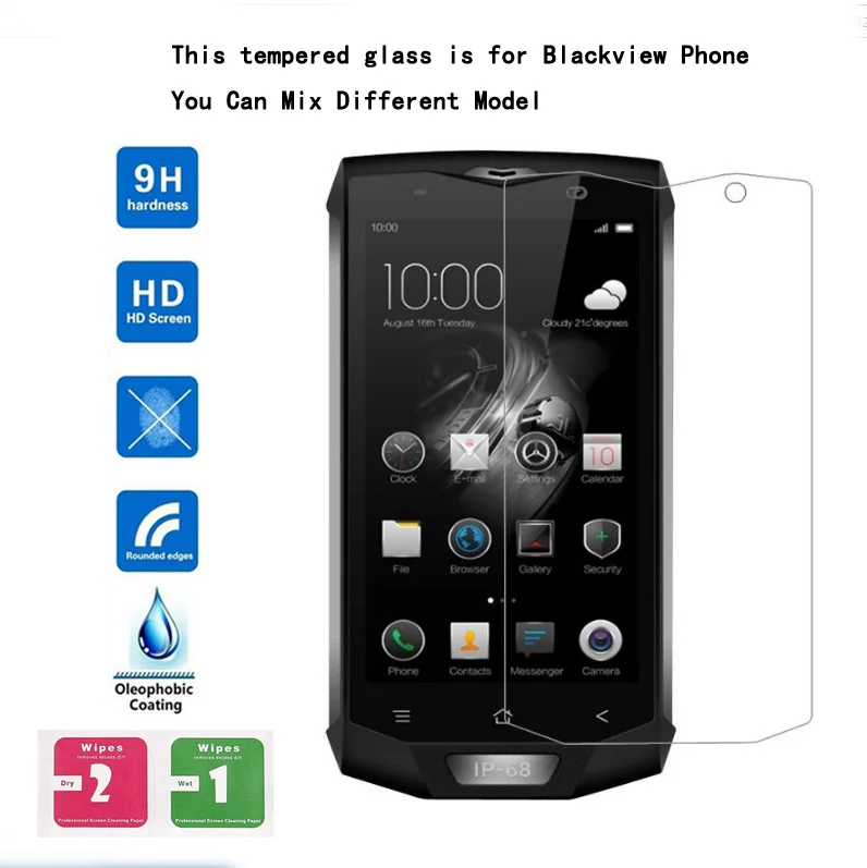 Закаленное стекло премиум класса 10 шт. Защитная пленка для экрана Blackview A20 A60 A80 A7 A9