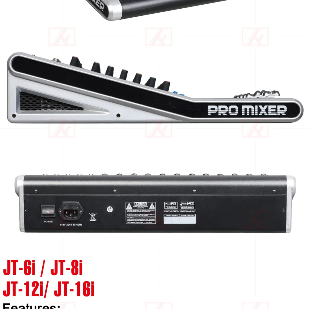 Микшерный пульт рекордер 48 В phantom power monitor AUX effect path 6-12 канальный аудио микшер USB 99 DSP effects JT