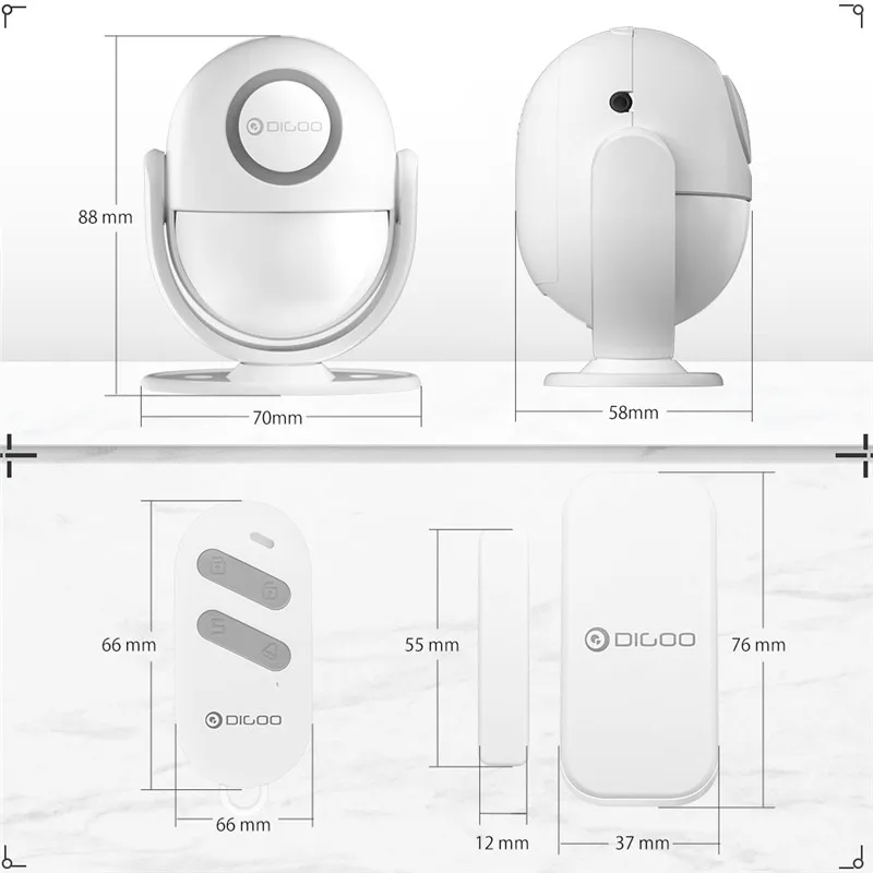 DIGOO DG-LADA 433 МГц инфракрасный детектор движения многофункциональная умная домашняя система охранной сигнализации PIR хост и сирена